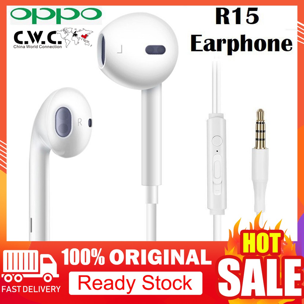 OPPO Tai Nghe Nhét Tai Chính Hãng 100% Jack 3.5mm Có Micro Và Nút Điều Chỉnh Âm Lượng