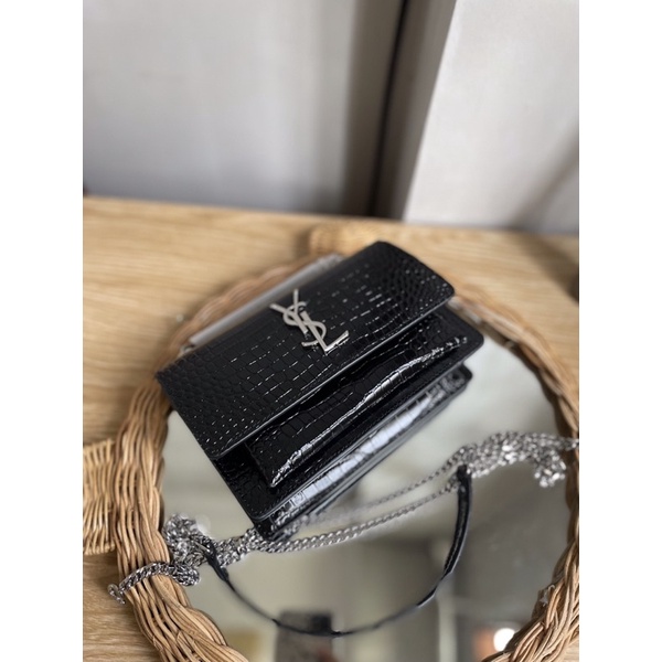 Túi Y s l nắp gập mini da bóng size 20cm full box