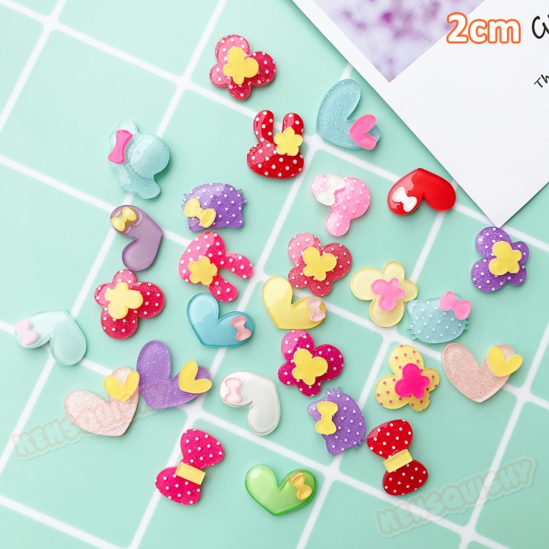 Mô Hình Trái Tim Nơ Mũ Bướm Trang Trí Slime / Ốp Điện Thoại / Mô Hình / Gắn Dép