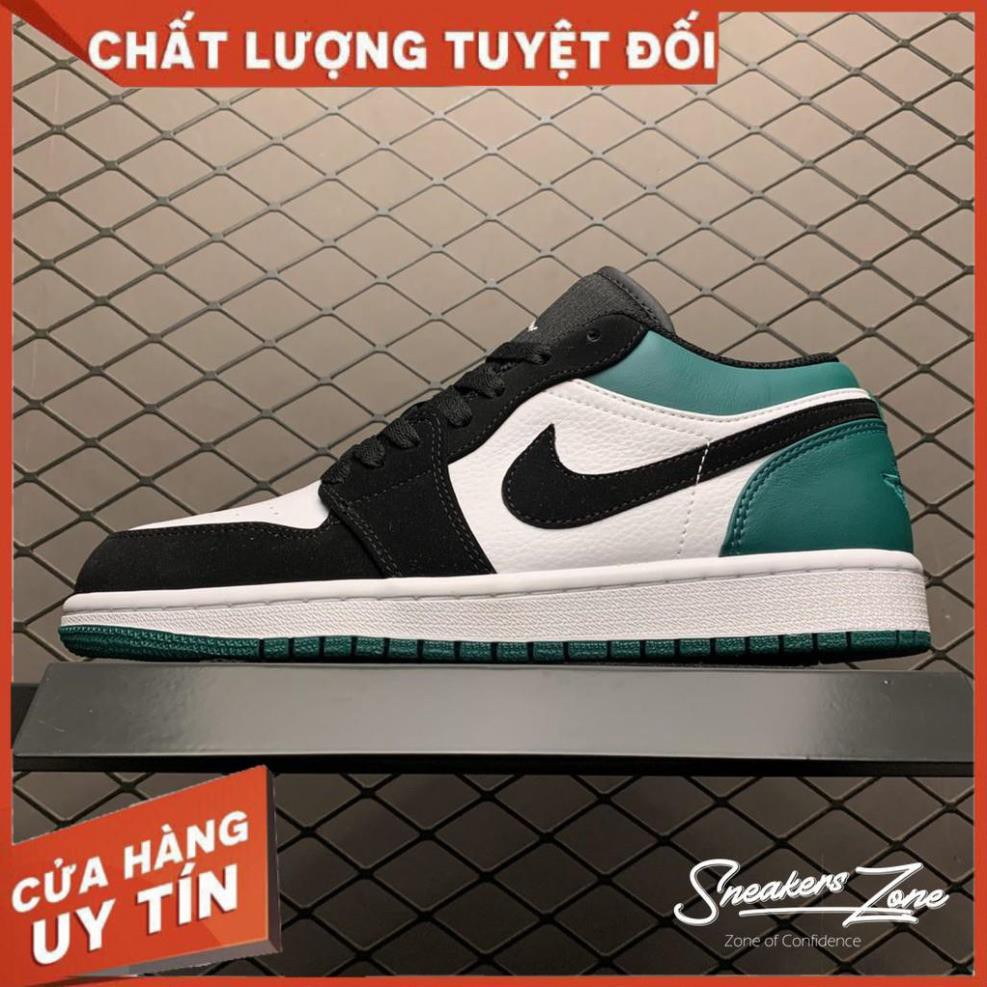 (FREESHIP+HỘP+QUÀ) Giày thể thao AIR JORDAN 1 Low White Black Mystic Green xanh đen trắng cực đẹp cho cả nam và nữ : "
