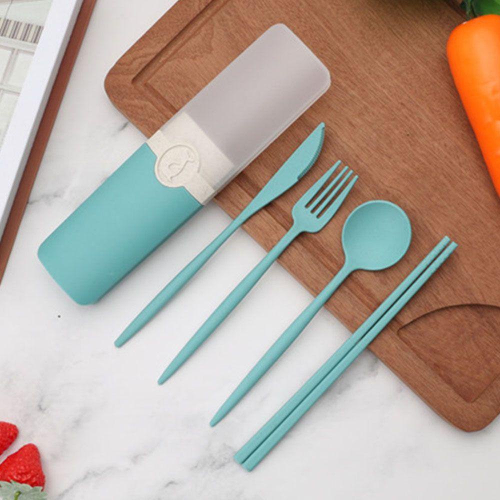 Bộ Muỗng Nĩa Bằng Rơm Lúa Mì Nhiều Màu Có Thể Tái Sử Dụng
