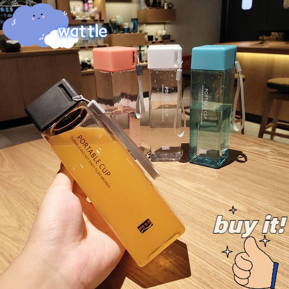 ✧Hành động✧ Bình Nước 450ml Bằng Nhựa Không BPA Kèm Ống Hút Chống Rò Rỉ