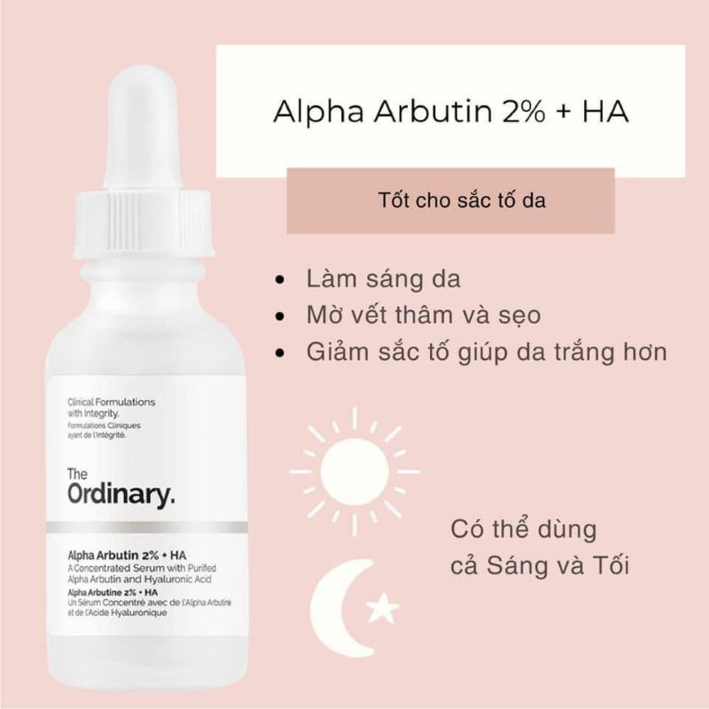 Tinh chất dưỡng trắng mờ thâm The ordinary Alpha Arbutin 2% các loại