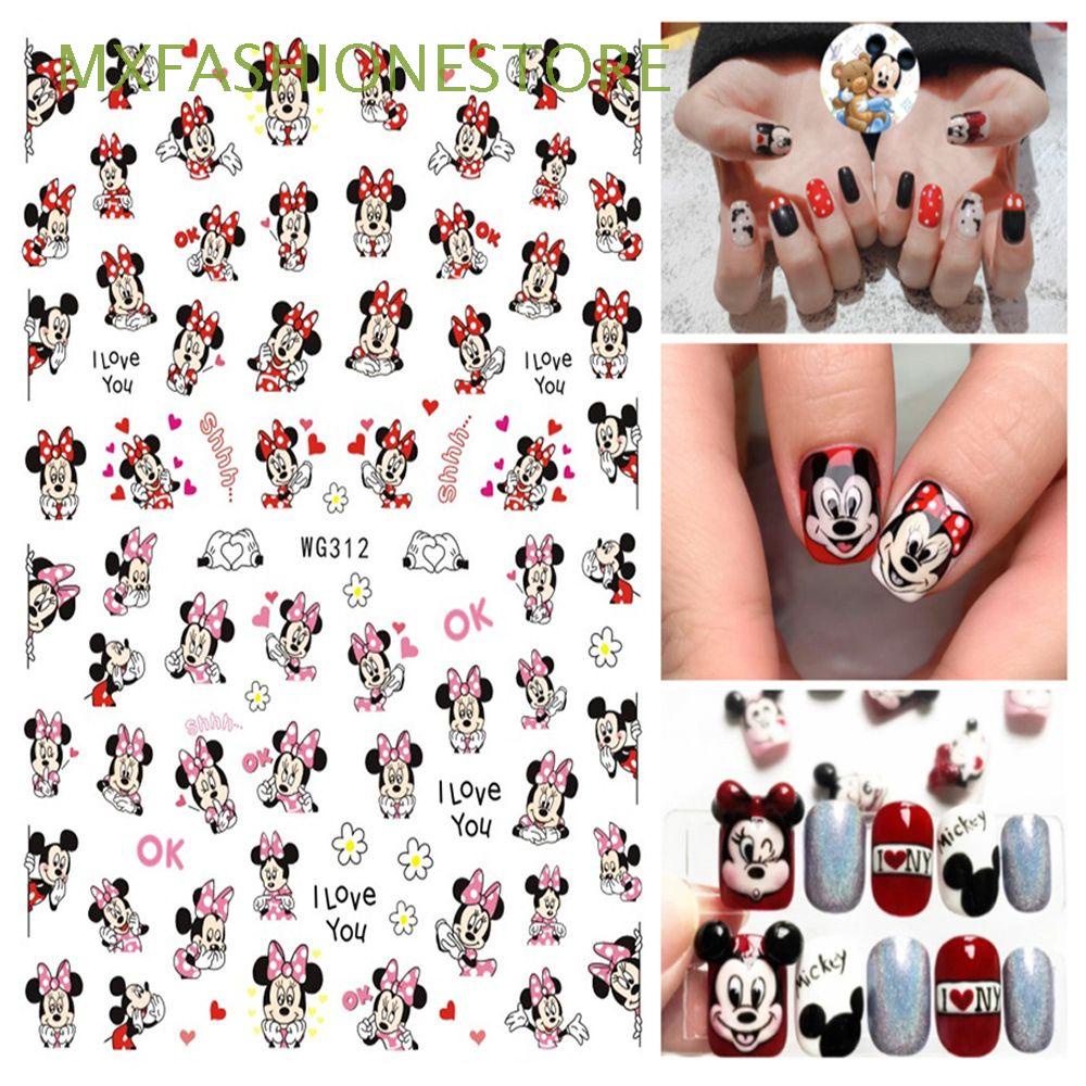 Miếng Dán Trang Trí Móng Tay Hình Chuột Mickey Minnie Dành Cho Trẻ Em