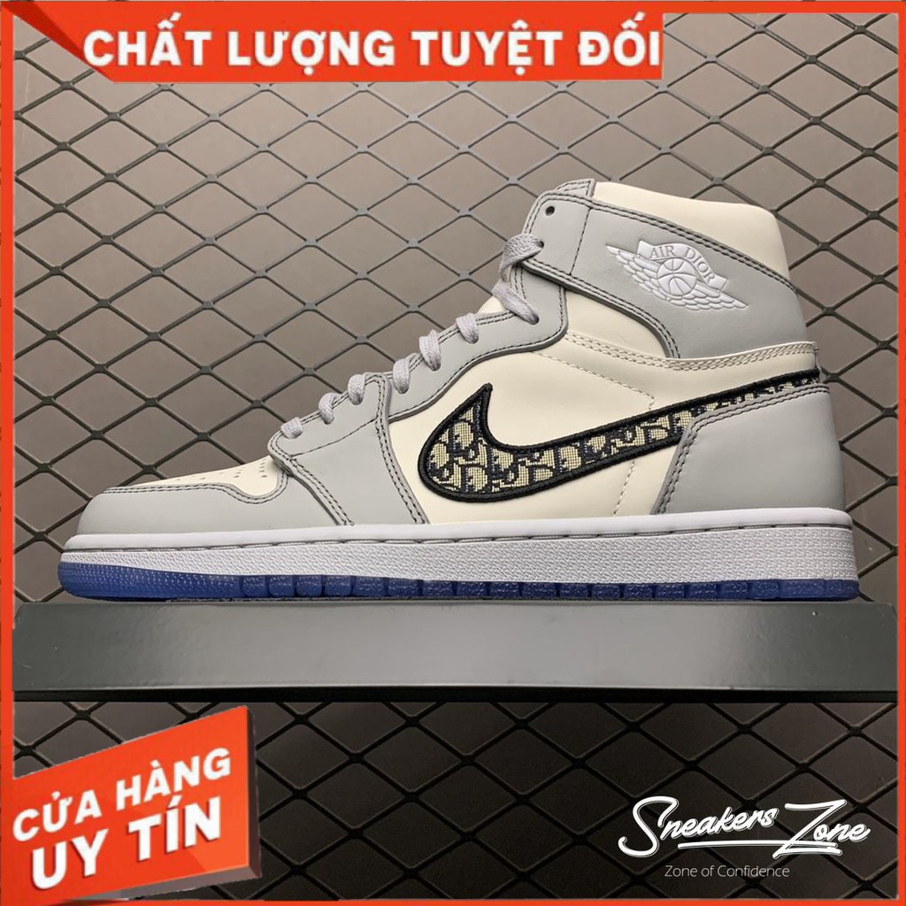 (FREESHIP+HỘP+QUÀ) Giày thể thao AIR JORDAN 1 Retro High cao cổ xám trắng Cho Cả Nam Và Nữ
