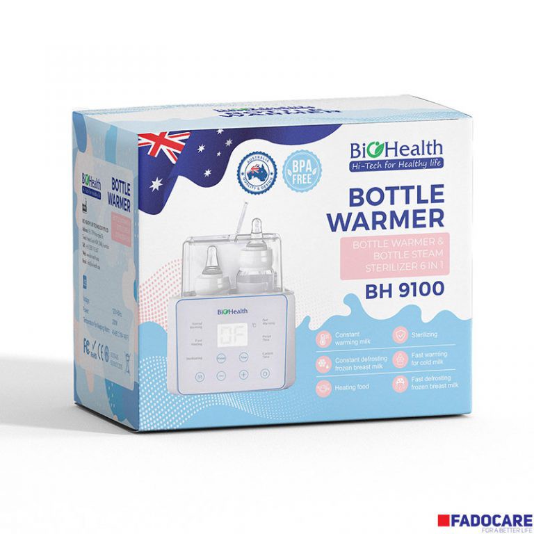 MÁY HÂM SỮA BÌNH ĐÔI cao cấp Biohealth BH9100 - Máy Hâm và tiệt trùng bình sữa - Chính hãng Úc - Bảo hành 1 năm