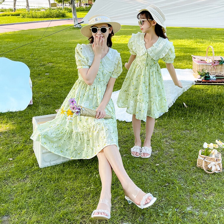 Đầm Công Chúa Mùa Hè Tay Cộc In Họa Tiết Hoa Phong Cách Phương Tây Kiểu Mới Cho Bé Gái 2022