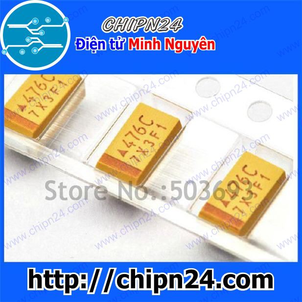 [2 CON] (KG2) Tụ Tantalum Dán SMD 6032 47uf 25V (476E) (Loại C) (6.0x3.2MM)