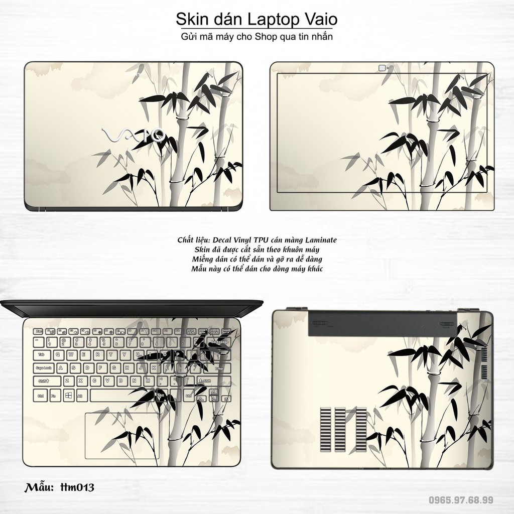 Skin dán Laptop Sony Vaio in hình Tranh thủy mặc (inbox mã máy cho Shop)