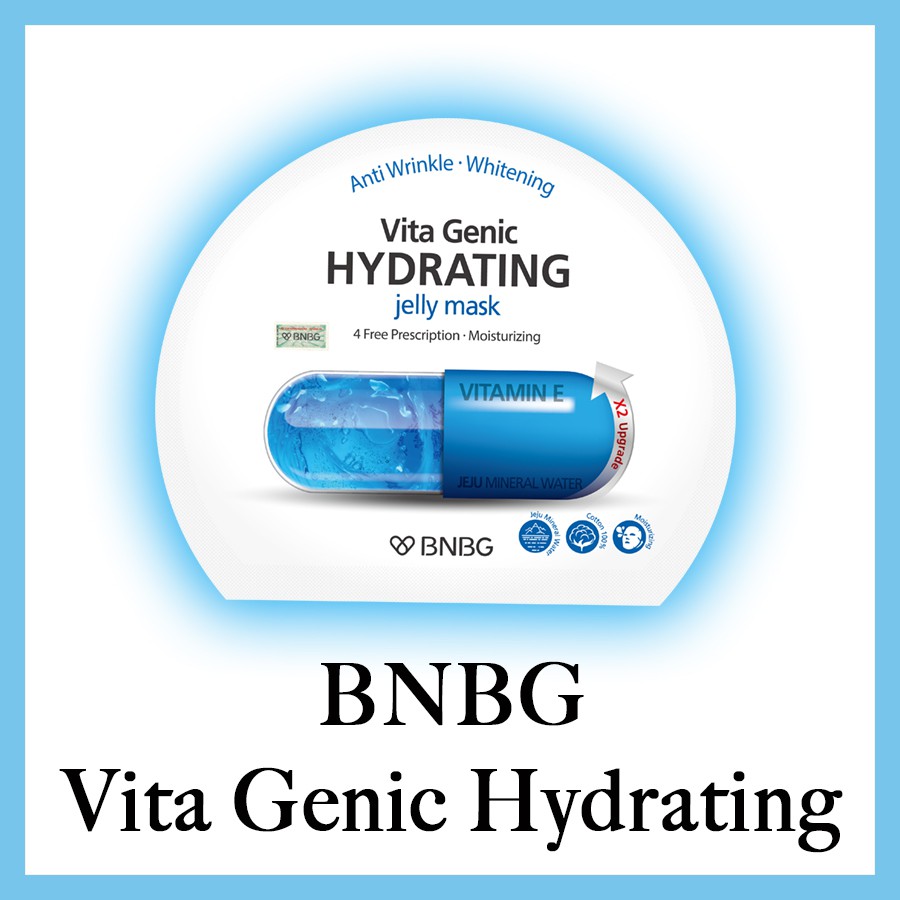 COMBO 10 Mặt nạ cấp nước dưỡng ẩm da căng bóng BNBG Vita Genic Hydrating Jelly Mask (Vitamin E) 30ml/ mask