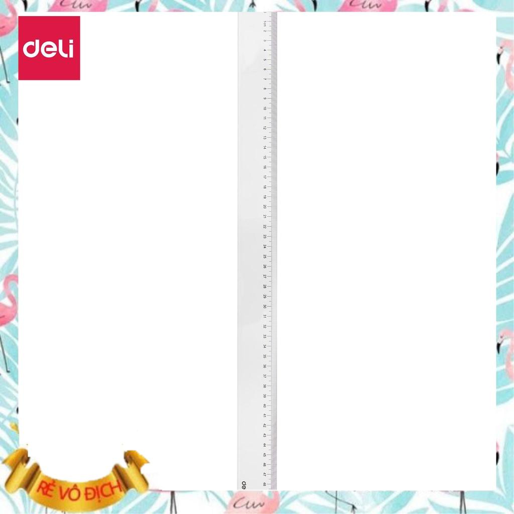 Thước kẻ nhựa 50cm Deli, trong suốt - 1 chiếc - E6250