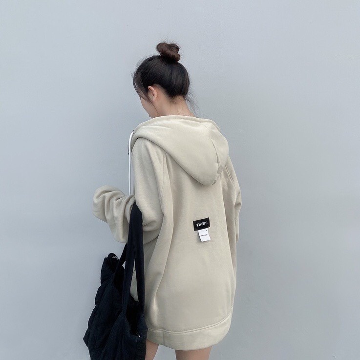 Áo Khoác Hoodie Zip TWENTI Mũ Trùm Unisex Chất Vải Nỉ Có Sẵn