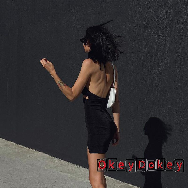 Đầm Mini Hai Dây Ôm Dáng Hở Lưng Phong Cách Thời Trang Quyến Rũ Dành Cho Nữ