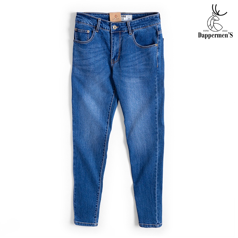 Quần jeans nam xanh dáng slimfit hơi ôm cao cấp chất liệu vải bò co giãn giữ form không phai màu CH-QDJE-001-LEB-XAH