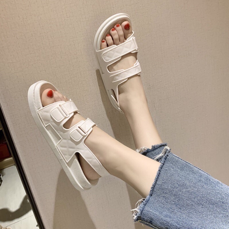 (ảnh+video)dép sandal nữ quai dẻo đế đúc êm nhẹ 3 màu