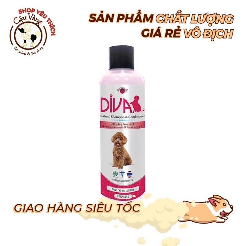 Siêu Rẻ Sữa tắm cho chó DIVA dưỡng ẩm khử mùi 260 ml
