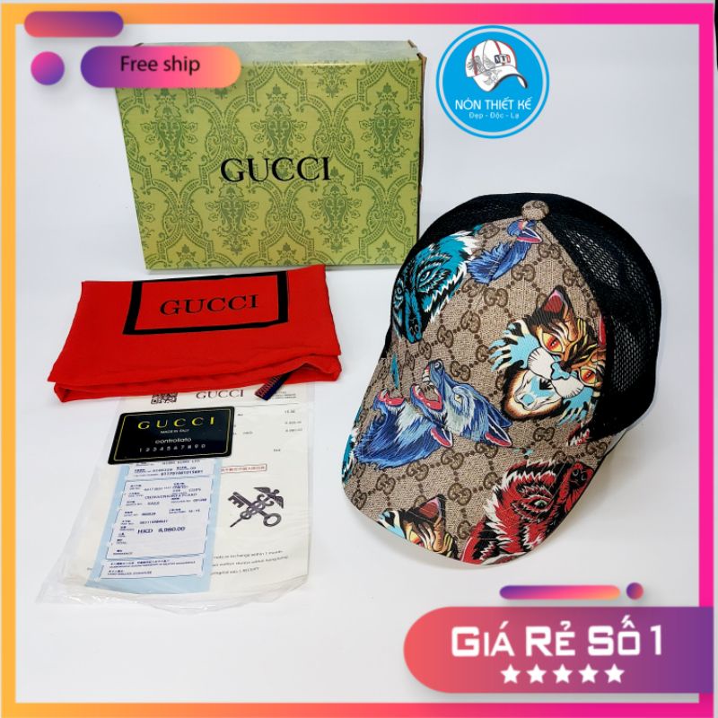 Nón kết lưới thú gc Mũ lưỡi trai Gc cáo loang cực đẹp full box hộp (Nón Thiết Kế)