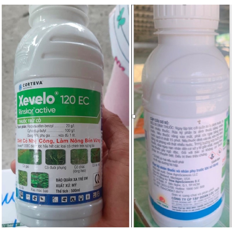 xevelo 120ec 500ml trừ cỏ thế hệ mới Lộc Trời