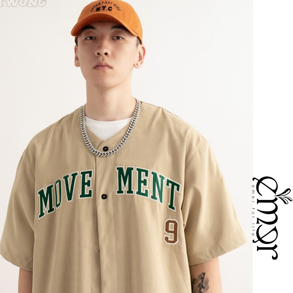 Áo Sơ Mi Nam Nữ Tay Ngắn Bóng Chày Thời Trang Hàn Quốc Áo Khoác Sơ Mi Thêu Tay Cao Cấp Rẻ Đẹp E'MER | BigBuy360 - bigbuy360.vn