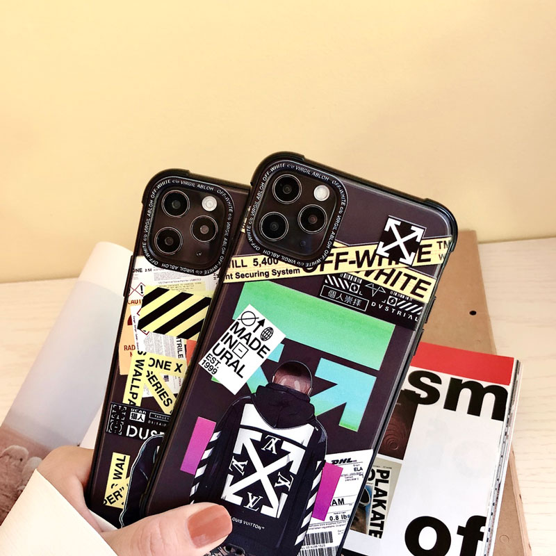 Speed Bump Label Luxury Brand Off-White Phone Case iPhone 7 8 Plus X XS MAX XR Pro max SE 2020 11 Pro Max Cover Fashion Soft TPU Casing iPhone 12 Pro Max 12 Mini