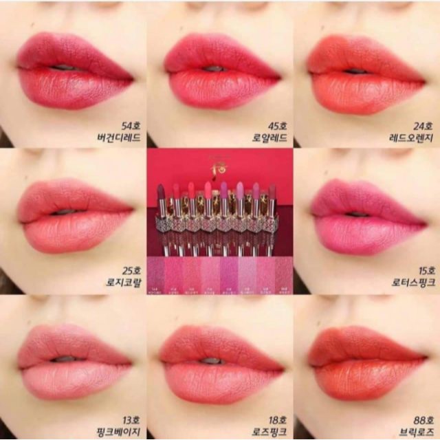 Xả hàng sỉ Son lì Whoo Velvet Lip Rouge mini màu 45 Đỏ Hoàng Gia (Royal Red) siêu đẹp/ món quà ý nghĩa/ Ohui chính hãng