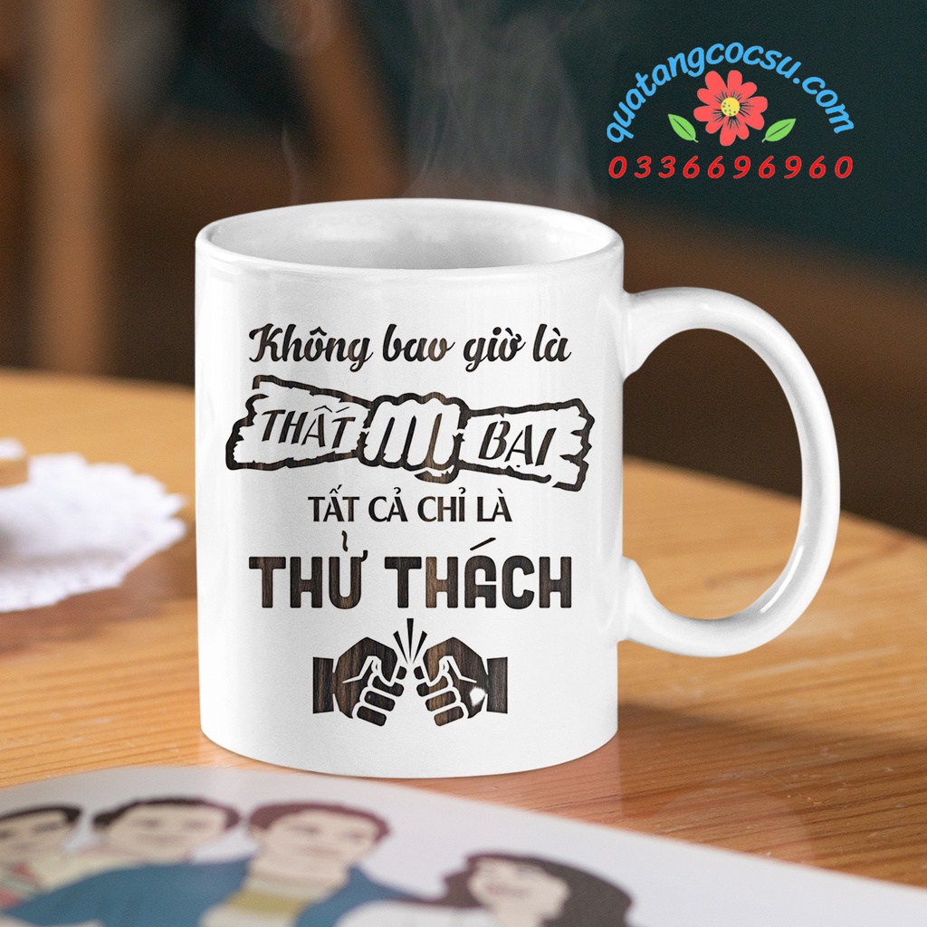 Cốc Sứ Tạo Động Lực Nhiều Mẫu - Cốc Slogan Loại 1 - In Cốc Theo Yêu Cầu