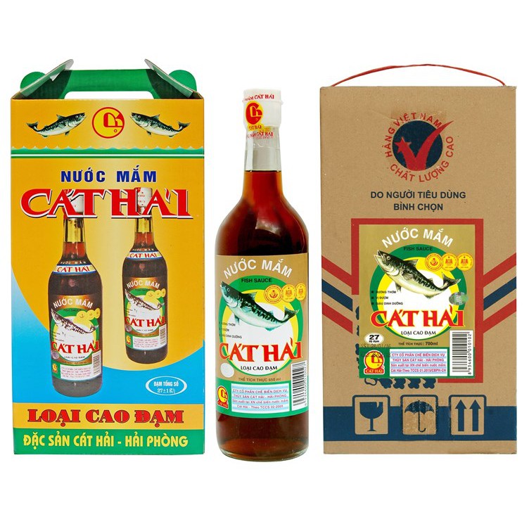 Nước Mắm Cát Hải Cao Đạm Chai thuỷ tinh 650ml