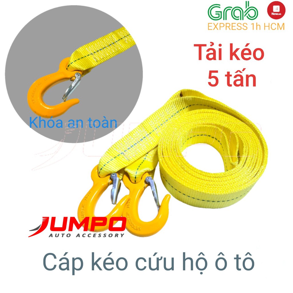 [Chất lượng] Cáp kéo cứu hộ ô tô 2 móc 5 tấn 4m,5m,6m,8m