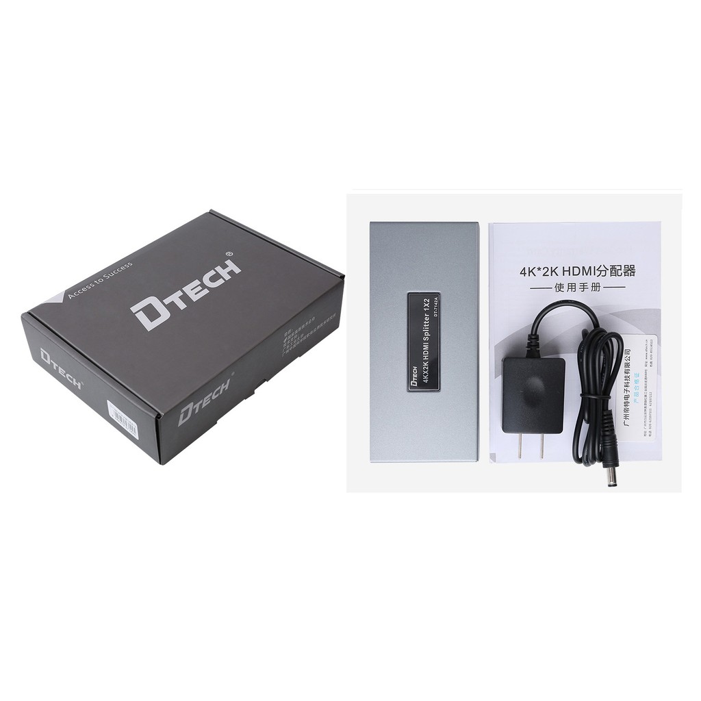 Thiết bị chia cổng HDMI từ 1 ra 4 DTECH DT-7144A hỗ trợ video 2K/4K/3D (Đen)