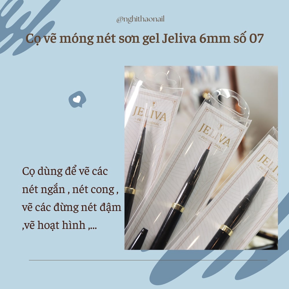 Cọ vẽ móng nét sơn gel Jeliva LADURA 6mm số 07