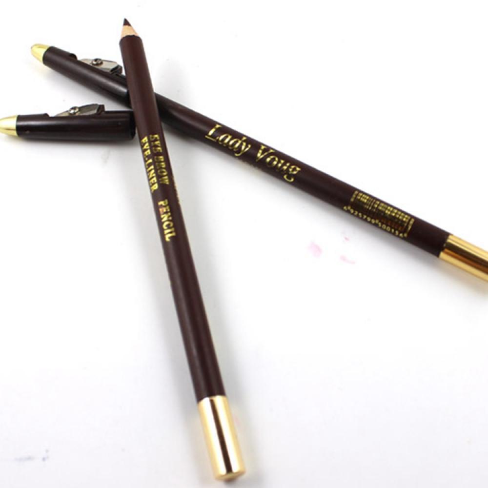 Bút Chì Kẻ Lông Mày Màu Đen / Nâu Thời Trang Có Nắp Gọt Tiện Dụng
