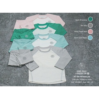 Hrnee Chất modal gỗ sồi - Bộ dài tay Hrnee raglan cho bé 6-18kg