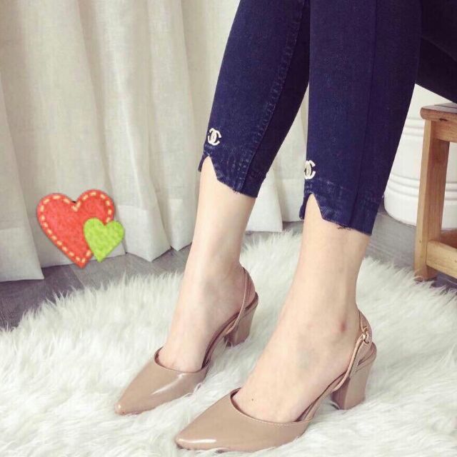 Giày cao gót bít mũi tiểu thư 5cm
