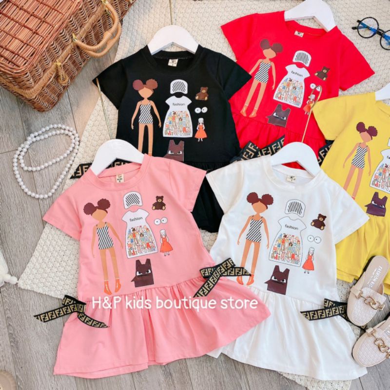 ✓10-19kg✓Váy suông đuôi cá hình cô gái cho bé từ