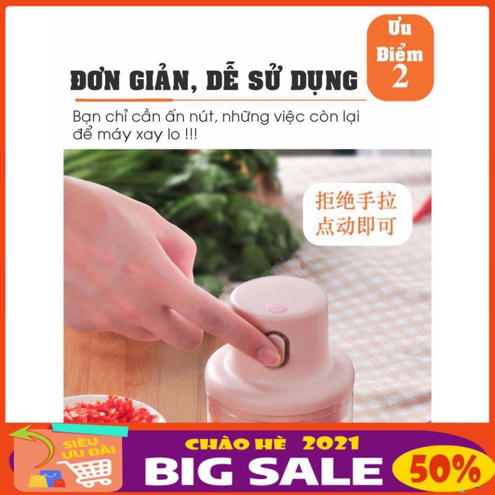 ️Máy Xay Mini Sạc Điện Cầm Tay 🎁FOLLOW GIẢM 20K🎁 Xay Thịt, Xay Đồ Ăn Dặm Cho Bé, Gia Vị, Tỏi