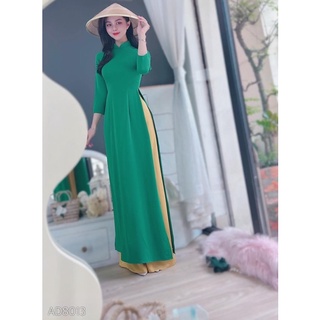 Áo dài trơn lụa mỹ cao cấp co giãn mềm mại cổ cao tay lỡ kèm quần ÁO DÀI BẢO HIẾU.