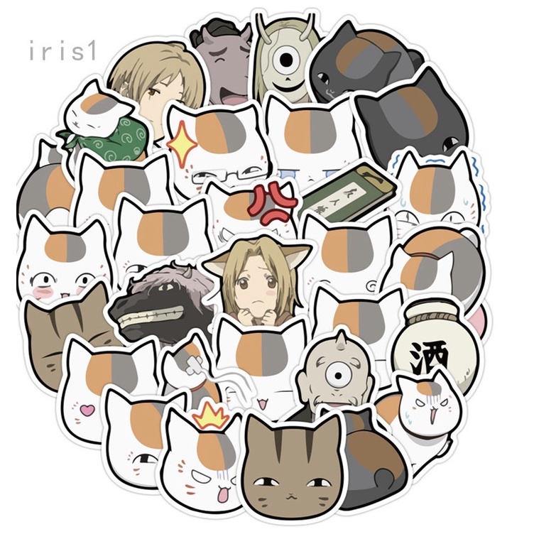 Sticker natsume 31-62 cái ép lụa chống xước chống nước / hình dán anime natsume
