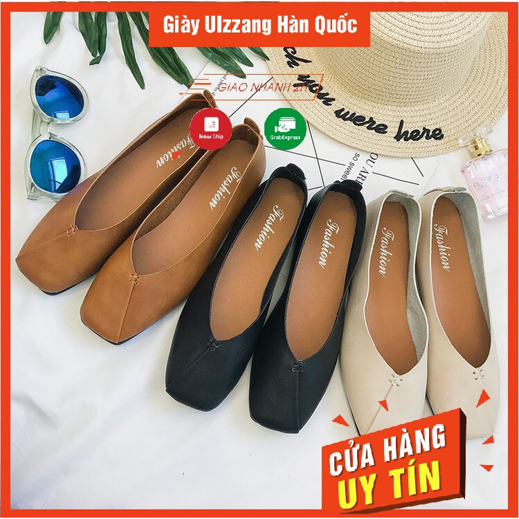 Giày ulzzang bệt đế vuông nhẹ nhàng