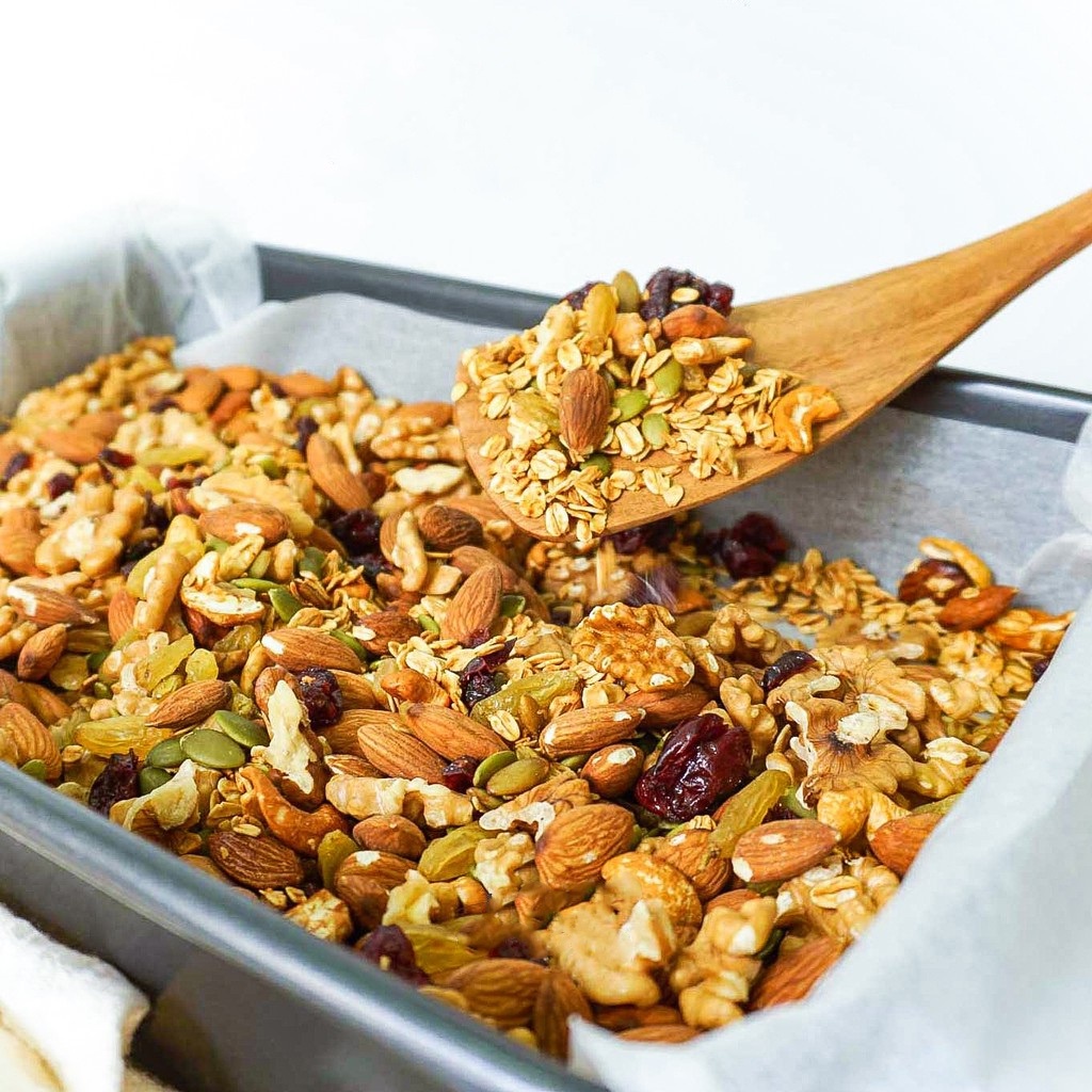 Hạt Ăn Kiêng Granola 8 Loại Hạt, Thêm Macca, Óc Chó Đỏ,Granola Siêu Hạt