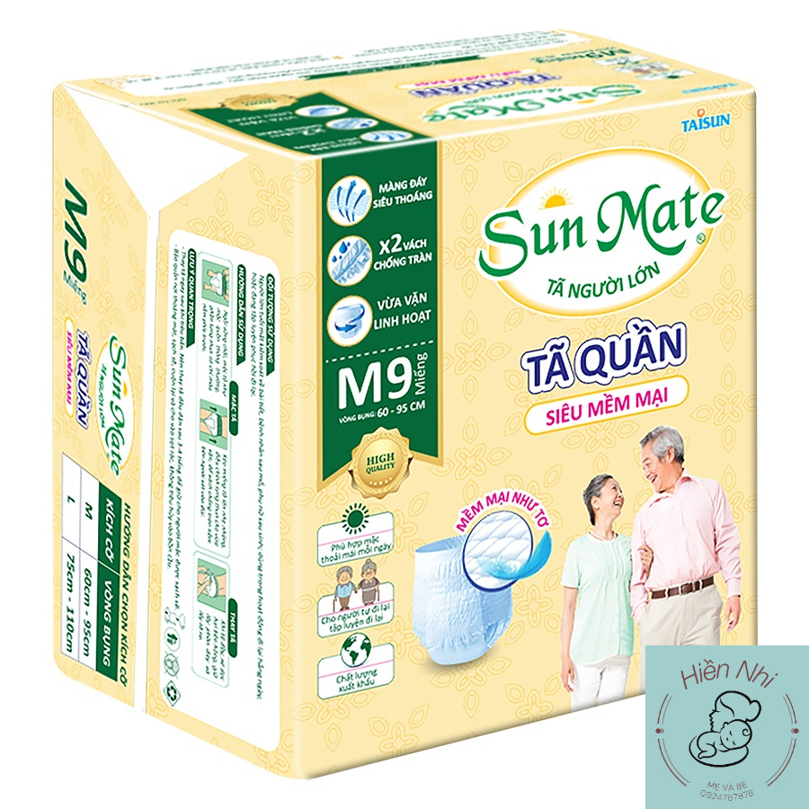  Tã/bỉm quần người lớn/người già Sunmate M9, L8, M8, M18, L16, XL14