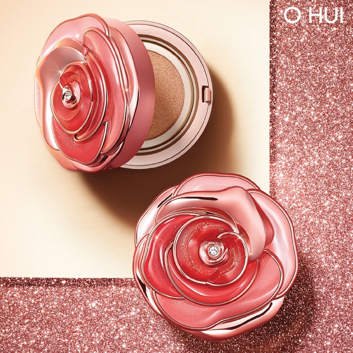 Bộ Phấn Nước Hoa Hồng Phiên Bản Giới Hạn OHUI Ultimate Cover Cushion Moisture Coral Rose Edition Set 45g