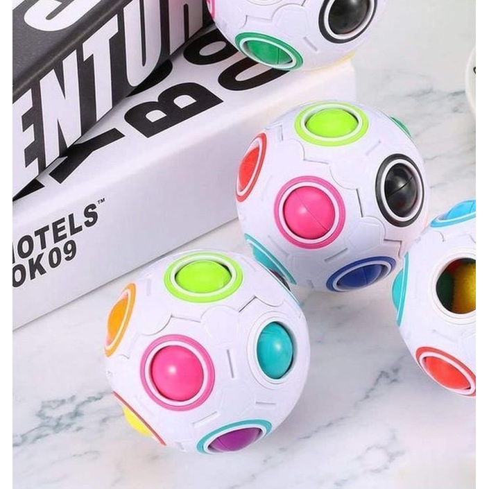 Rubik Magic Ball Quả Bóng Biến Thể Rubic Rainbow - Dễ Chơi Rèn Luyện Tính Tập Trung Cho Bé.