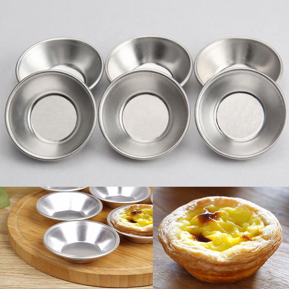 ANTIONE Accessories Egg Tart Mold Aluminum Baking Egg Tart Makers Cookie Reusable Kitchen Cupcake Tools Pastry Pudding Mould/Multicolor
