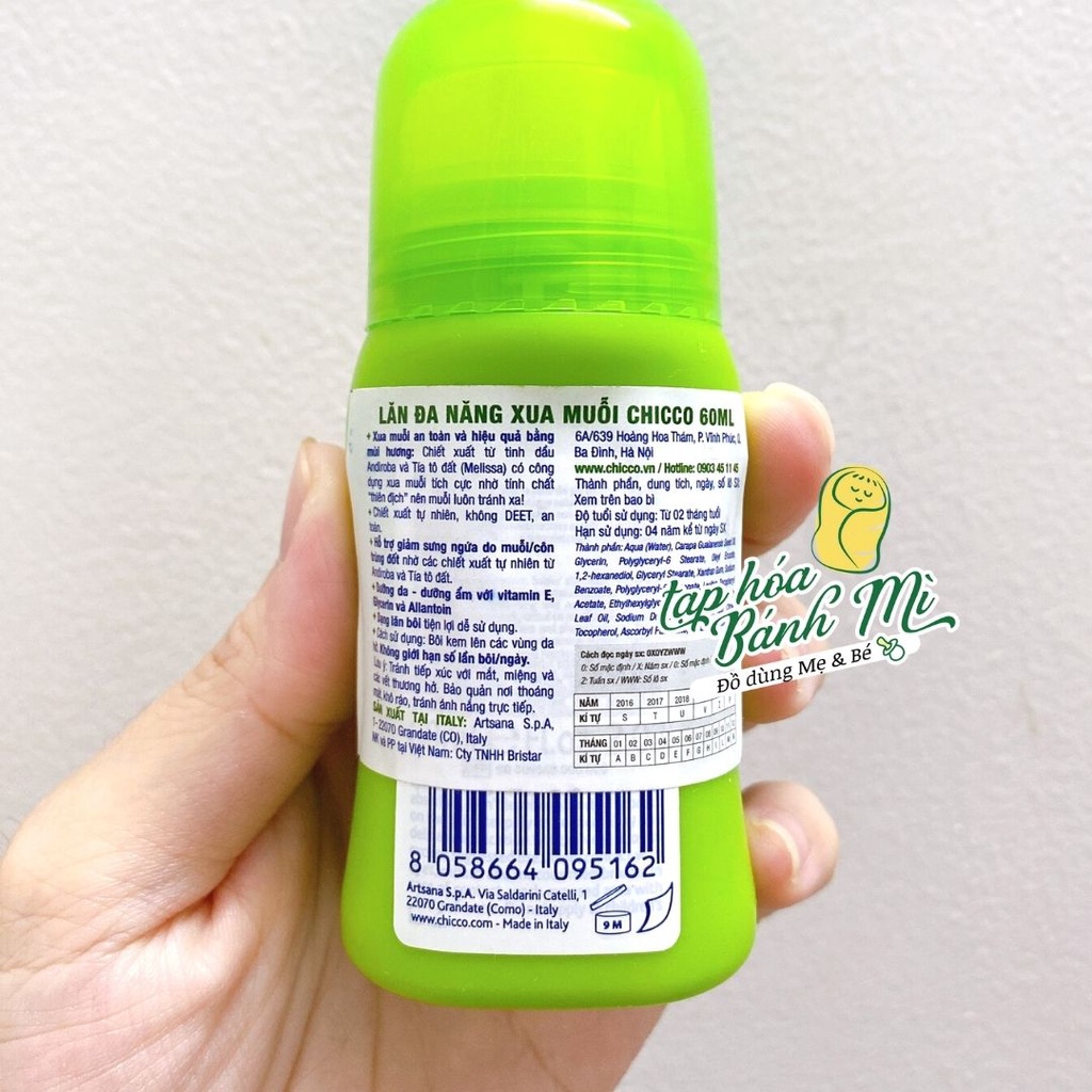 Lăn đa năng xua muỗi Chicco 60ml cho bé