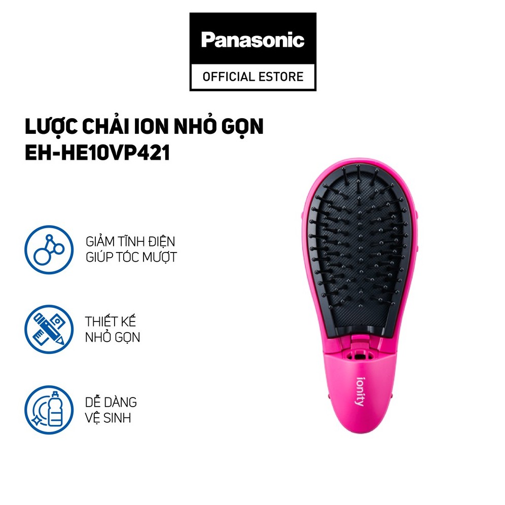 [Mã COSPAN5 giảm 10% đơn 200K] Lược chải tóc Panasonic ion nhỏ gọn EH-HE10VP421 – Cho mái tóc bóng mượt mọi lúc, mọi nơi