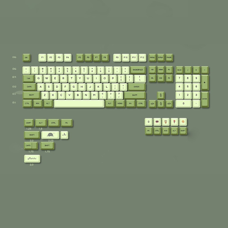Bộ 124 Phím Màu Xanh Matcha Tùy Chỉnh Cho Cherry MX