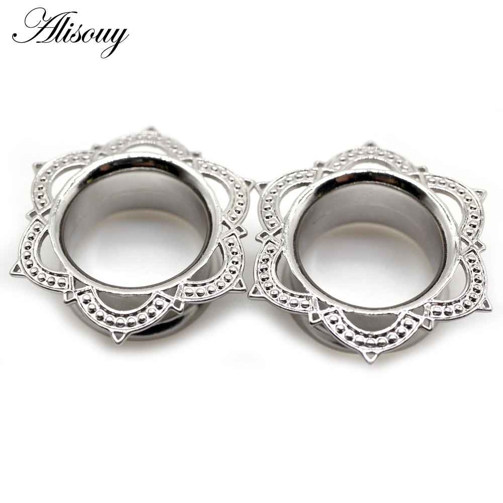 Alisouy 1 Cặp Nút Bịt Tai Bằng Đồng Thau Màu Trắng Kích Thước 6-16mm
