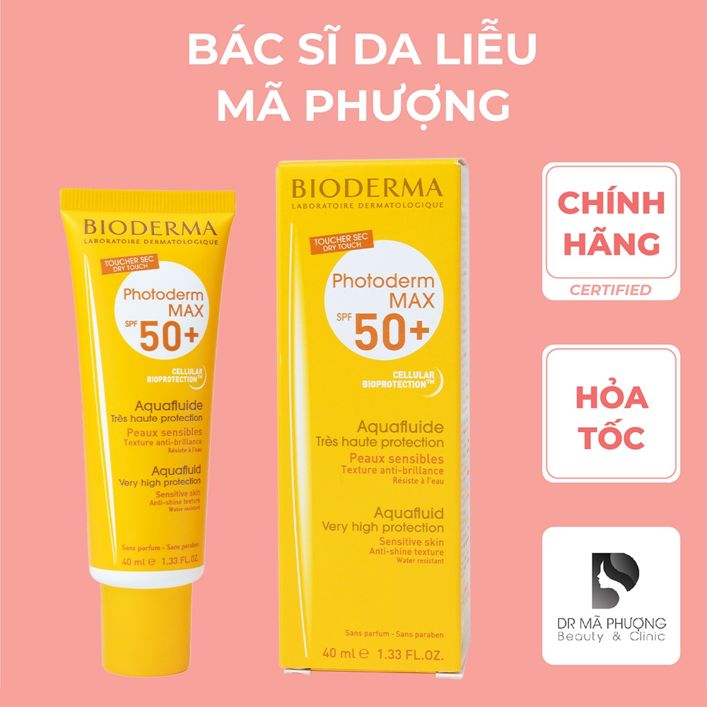 Kem chống nắng Bioderma Photoderm Max aquafluid không màu (40ml)