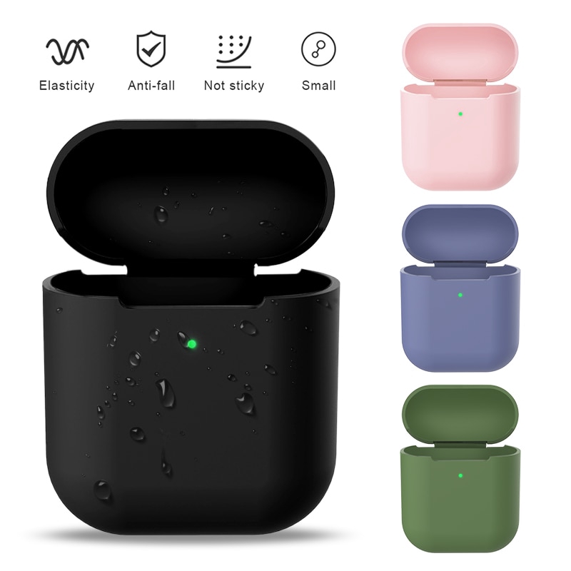 Vỏ bảo vệ hộp sạc tai nghe không dây bluetooth bằng silicon thích hợp cho Apple AirPods 2