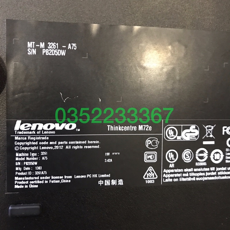 Máy tính Mini, Tiny PC, Lenovo M72e, Ram 4G, SSD 120G, windows10, wifi